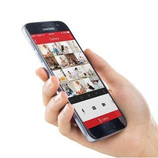 A hand using the HikConnect App on a smartphone
