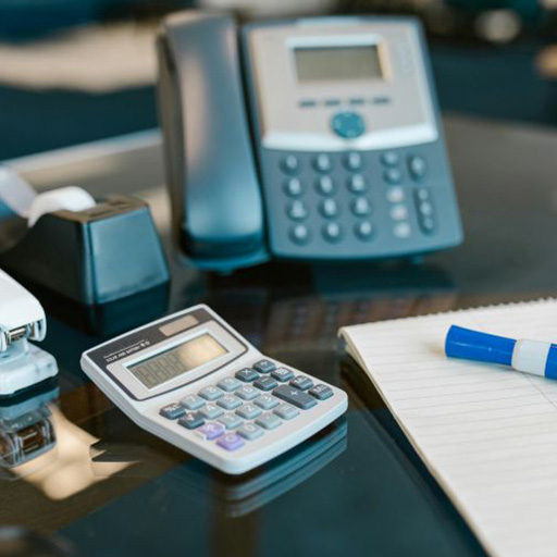 A VoIP phone and calculator